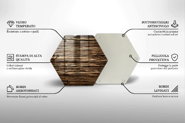 Üveg vágódeszka Fa textúra