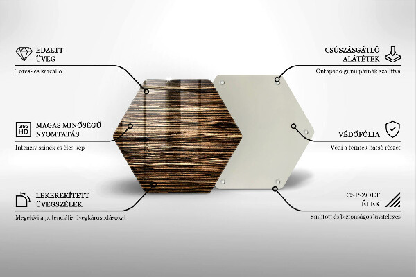 Üveg vágódeszka Fa textúra