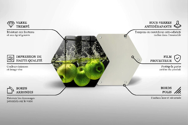 Üveg vágódeszka Zöld alma és víz
