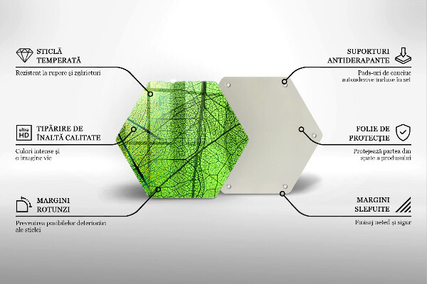 Üveg vágódeszka Természetes levélerek