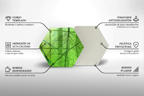 Üveg vágódeszka Természetes levélerek