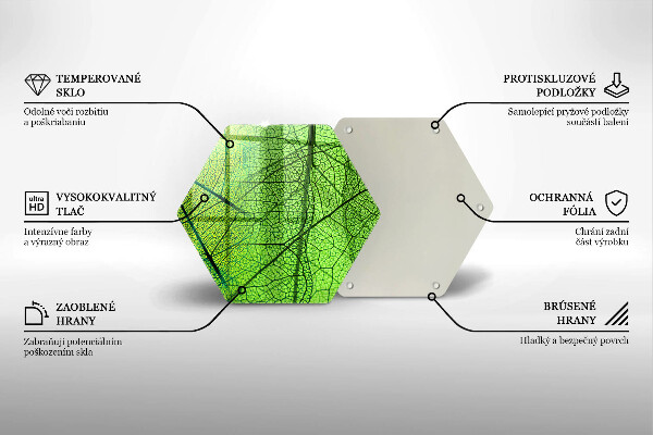 Üveg vágódeszka Természetes levélerek