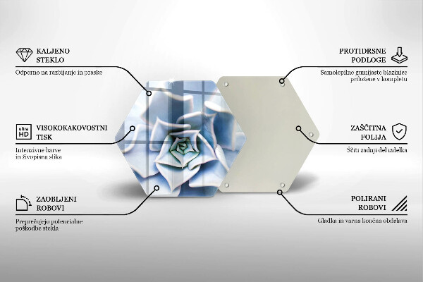 Üveg vágódeszka Virágos növény
