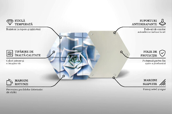 Üveg vágódeszka Virágos növény