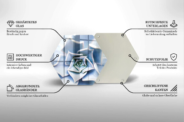 Üveg vágódeszka Virágos növény