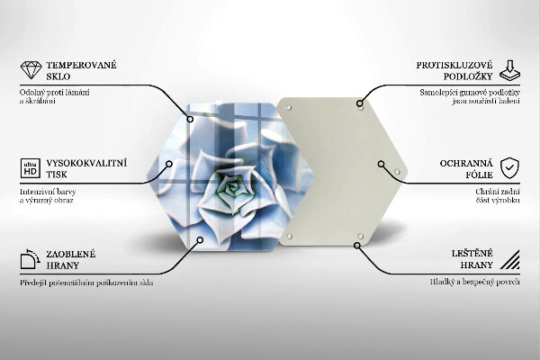 Üveg vágódeszka Virágos növény