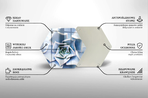 Üveg vágódeszka Virágos növény