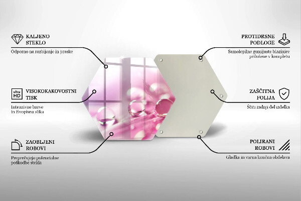 Üveg vágódeszka Harmat virágszirmai