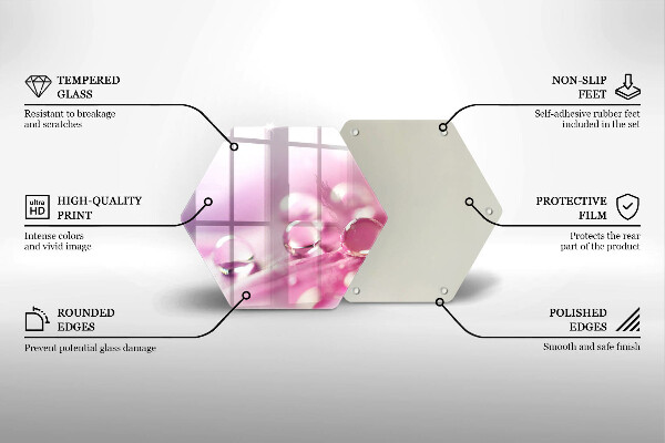 Üveg vágódeszka Harmat virágszirmai