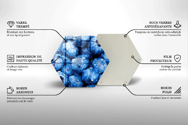 Üveg vágódeszka Lédús áfonya