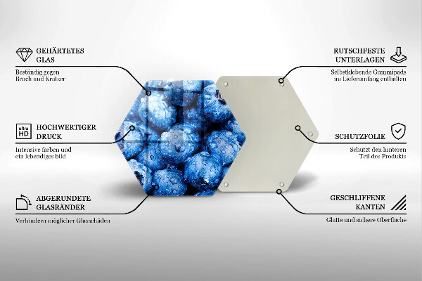 Üveg vágódeszka Lédús áfonya