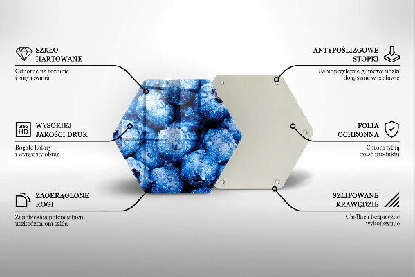 Üveg vágódeszka Lédús áfonya