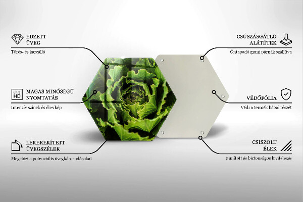 Üveg vágódeszka Salátalevél evés