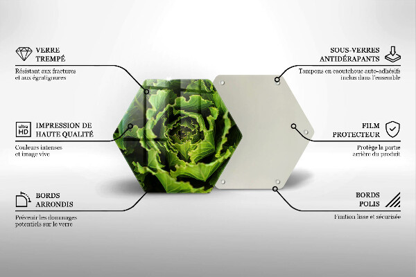 Üveg vágódeszka Salátalevél evés
