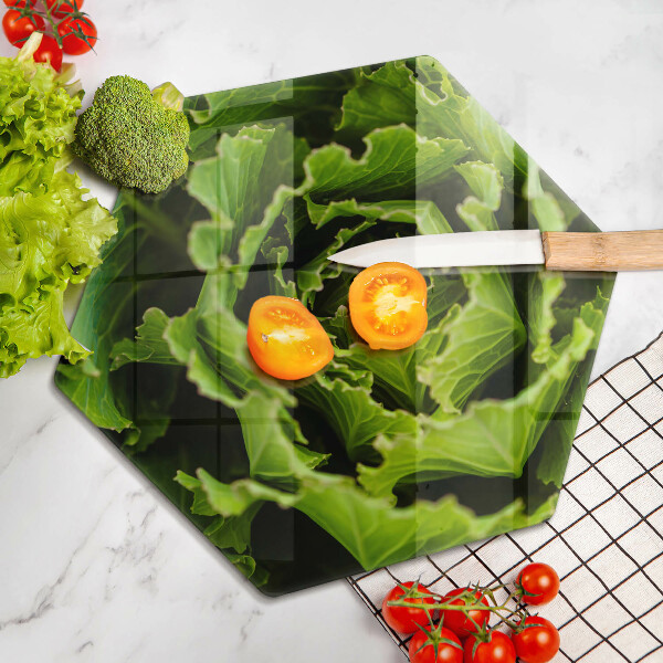 Üveg vágódeszka Salátalevél evés