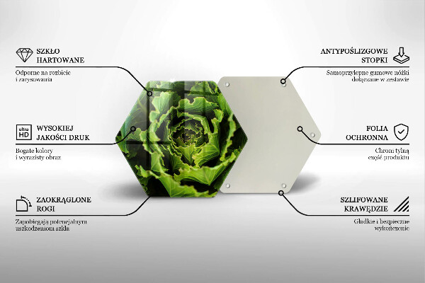 Üveg vágódeszka Salátalevél evés