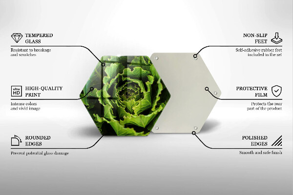 Üveg vágódeszka Salátalevél evés