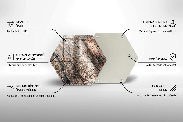 Üveg vágódeszka Fa szerkezet