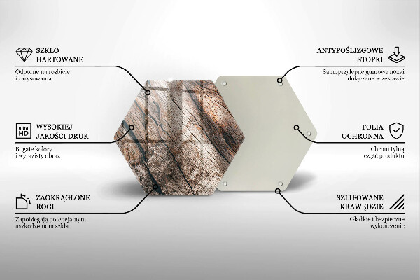 Üveg vágódeszka Fa szerkezet