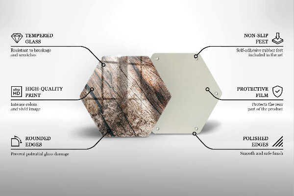 Üveg vágódeszka Fa szerkezet