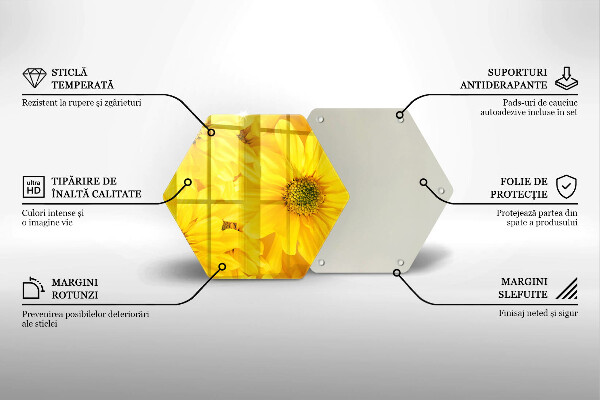Üveg vágódeszka Virágszirom