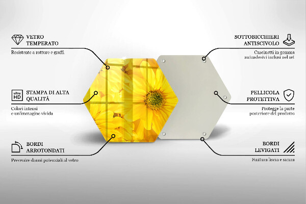 Üveg vágódeszka Virágszirom