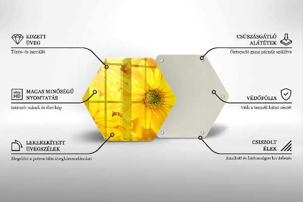 Üveg vágódeszka Virágszirom