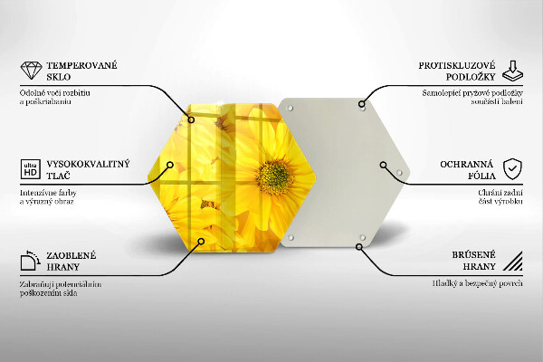 Üveg vágódeszka Virágszirom