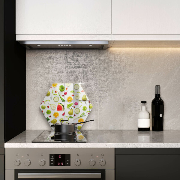 Üveg vágódeszka Gyümölcsök és zöldségek minta