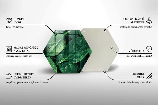 Üveg vágódeszka Bazsalikom