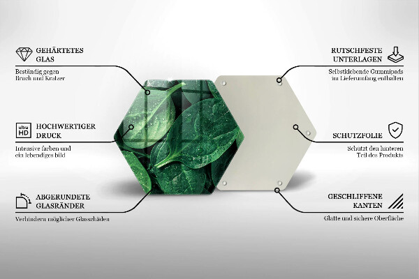 Üveg vágódeszka Bazsalikom