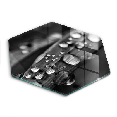 Üveg vágódeszka Harmatcseppek a leveleken