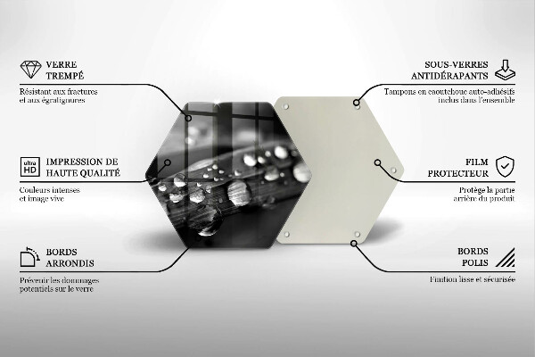 Üveg vágódeszka Harmatcseppek a leveleken