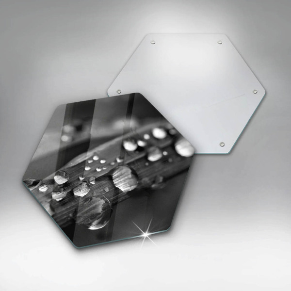 Üveg vágódeszka Harmatcseppek a leveleken