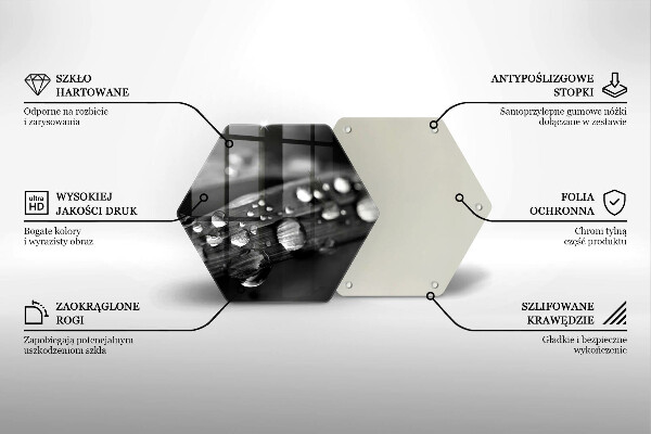Üveg vágódeszka Harmatcseppek a leveleken