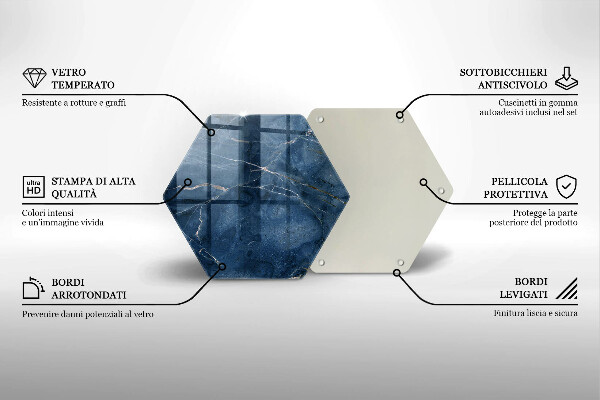 Üveg vágódeszka Márvány kő textúra