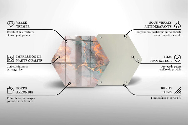 Üveg vágódeszka Márvány arannyal