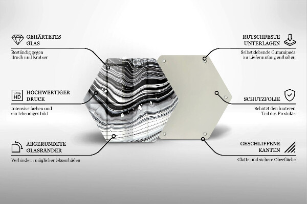 Üveg vágódeszka Tinta absztrakció