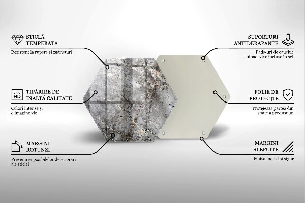 Üveg vágódeszka Kő textúra