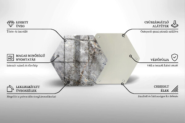 Üveg vágódeszka Kő textúra