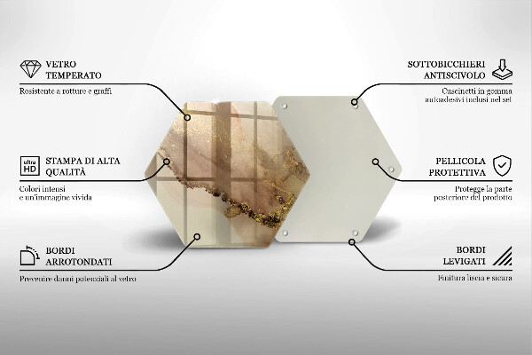 Üveg vágódeszka Arany absztrakció