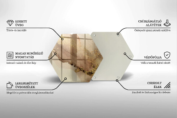 Üveg vágódeszka Arany absztrakció