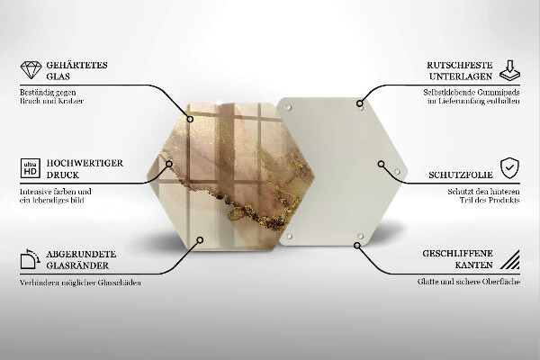 Üveg vágódeszka Arany absztrakció