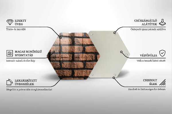 Üveg vágódeszka Tégla fal