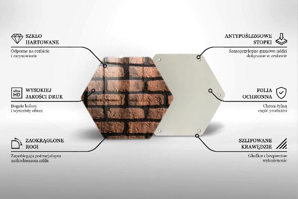 Üveg vágódeszka Tégla fal