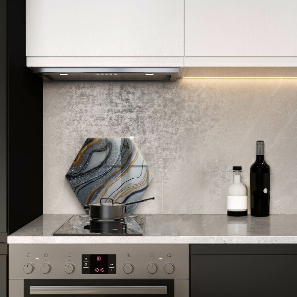 Üveg vágódeszka szikla arannyal