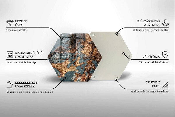 Üveg vágódeszka Arany sziklaszerkezet