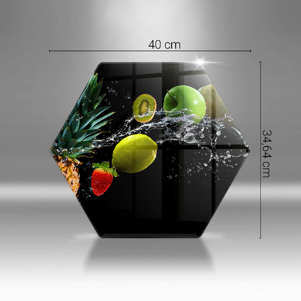Üveg vágódeszka Gyümölcsök vízben