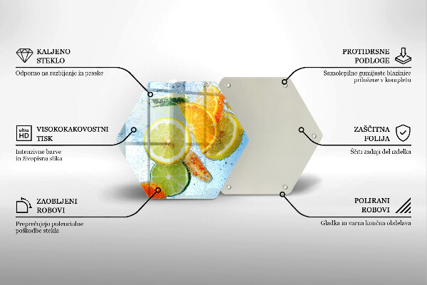 Üveg vágódeszka Zamatos citrusvíz