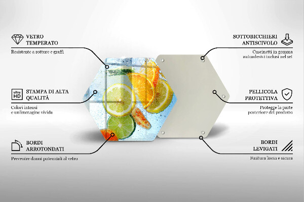 Üveg vágódeszka Zamatos citrusvíz